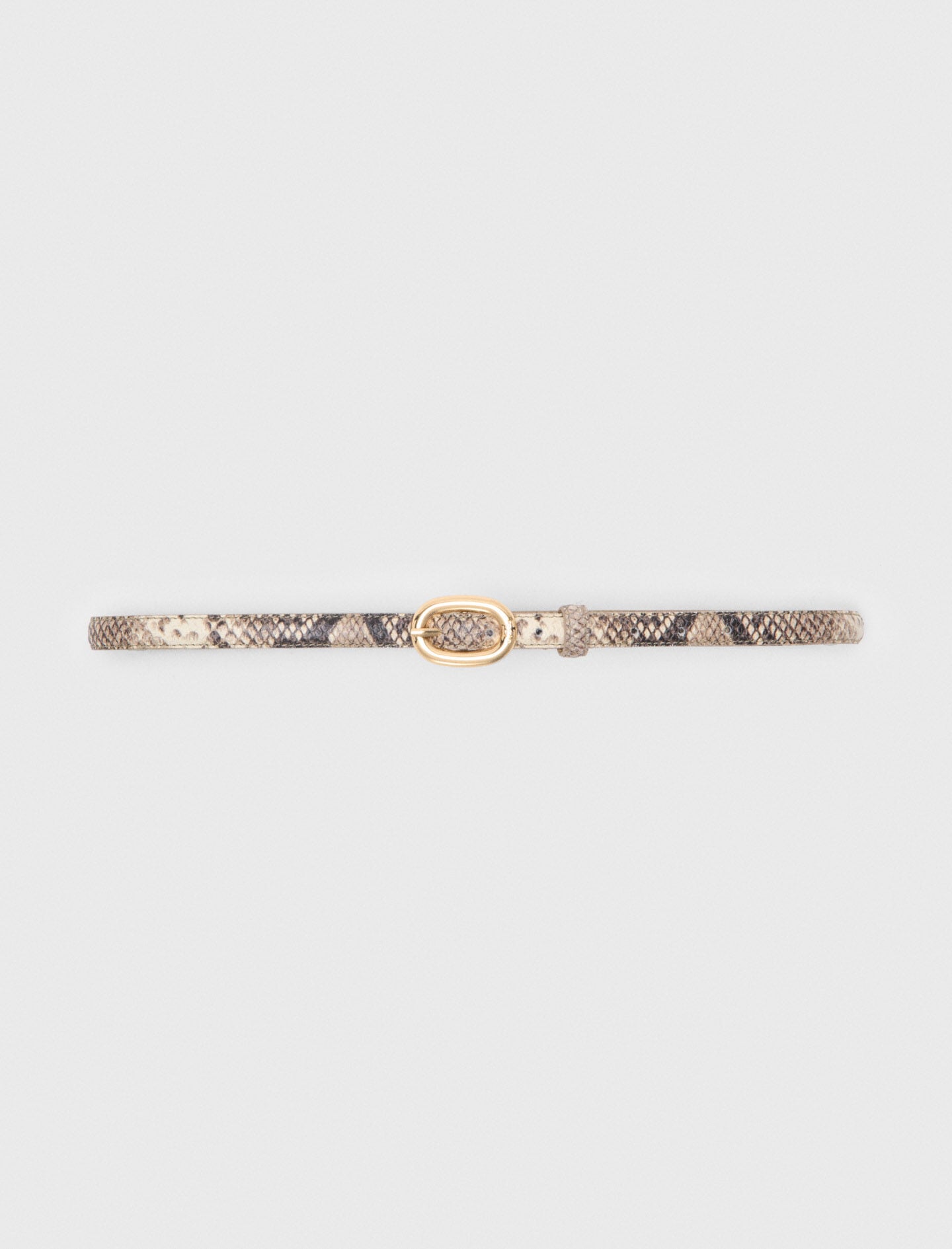 Slim python-effect leather belt 8