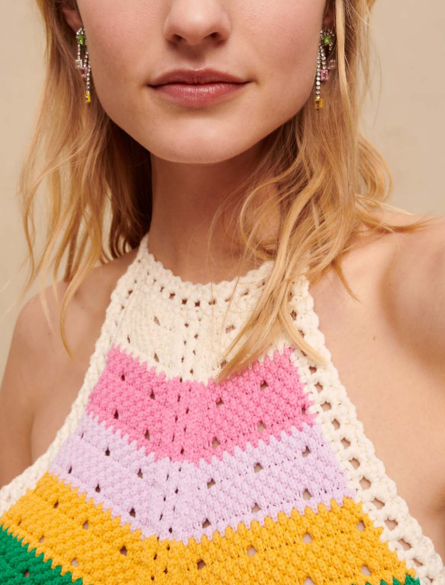 Multicolored mesh dress