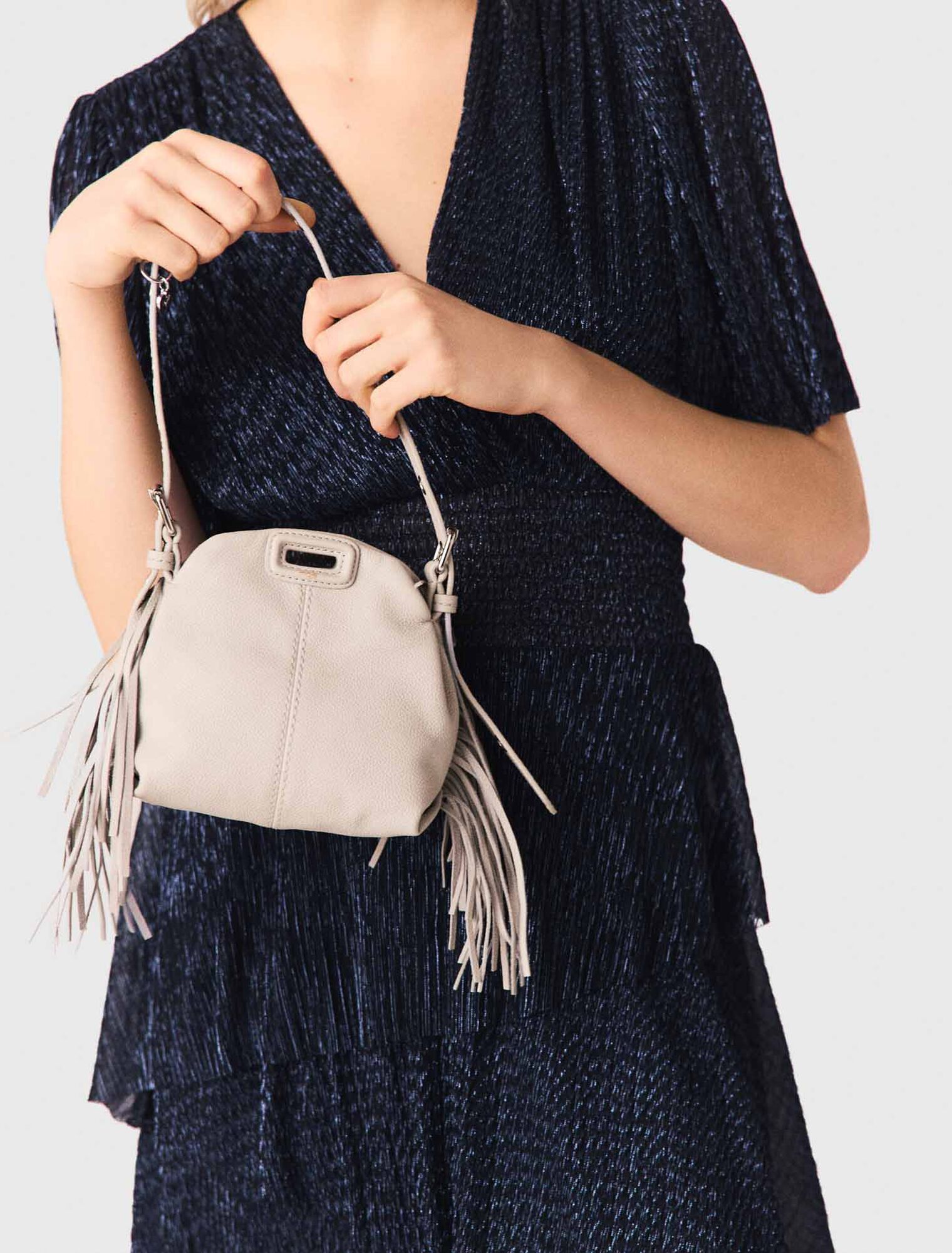 Metallic ruffled midi dress