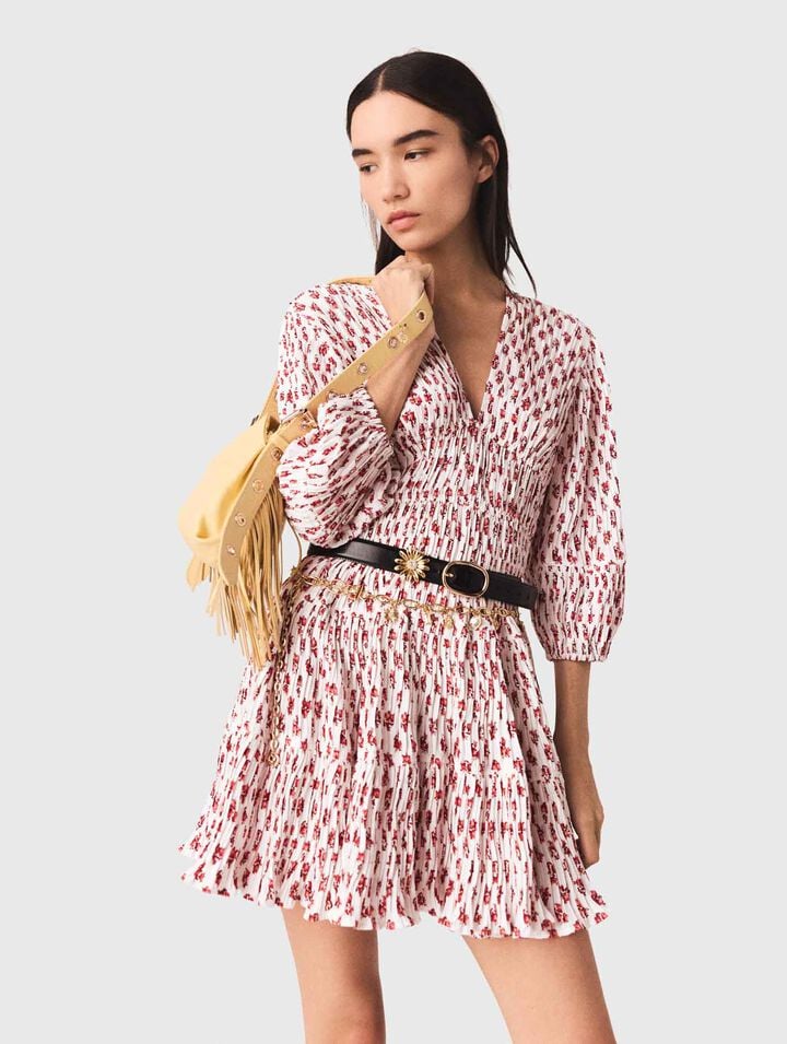 Patterned pleated dress