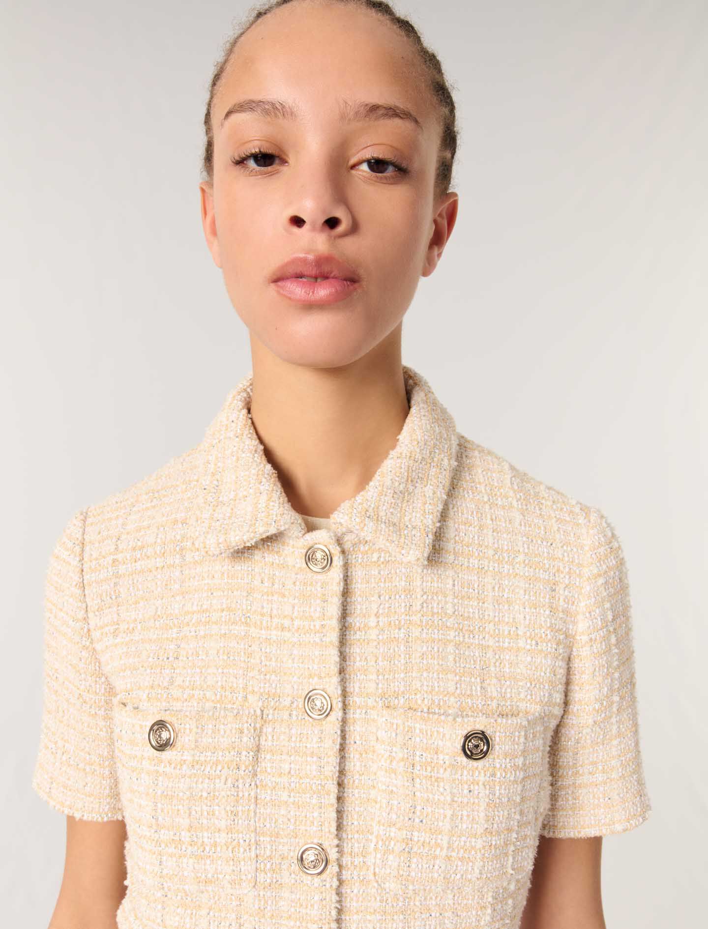Short tweed jacket Natural for Women | Maje