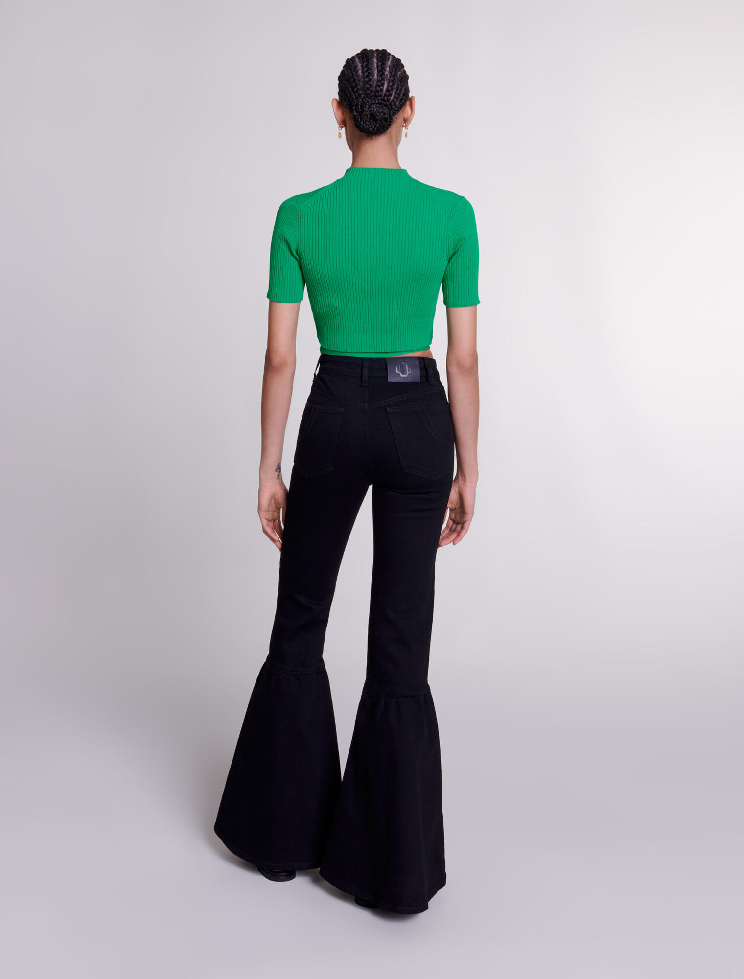 Knit crop top with ties