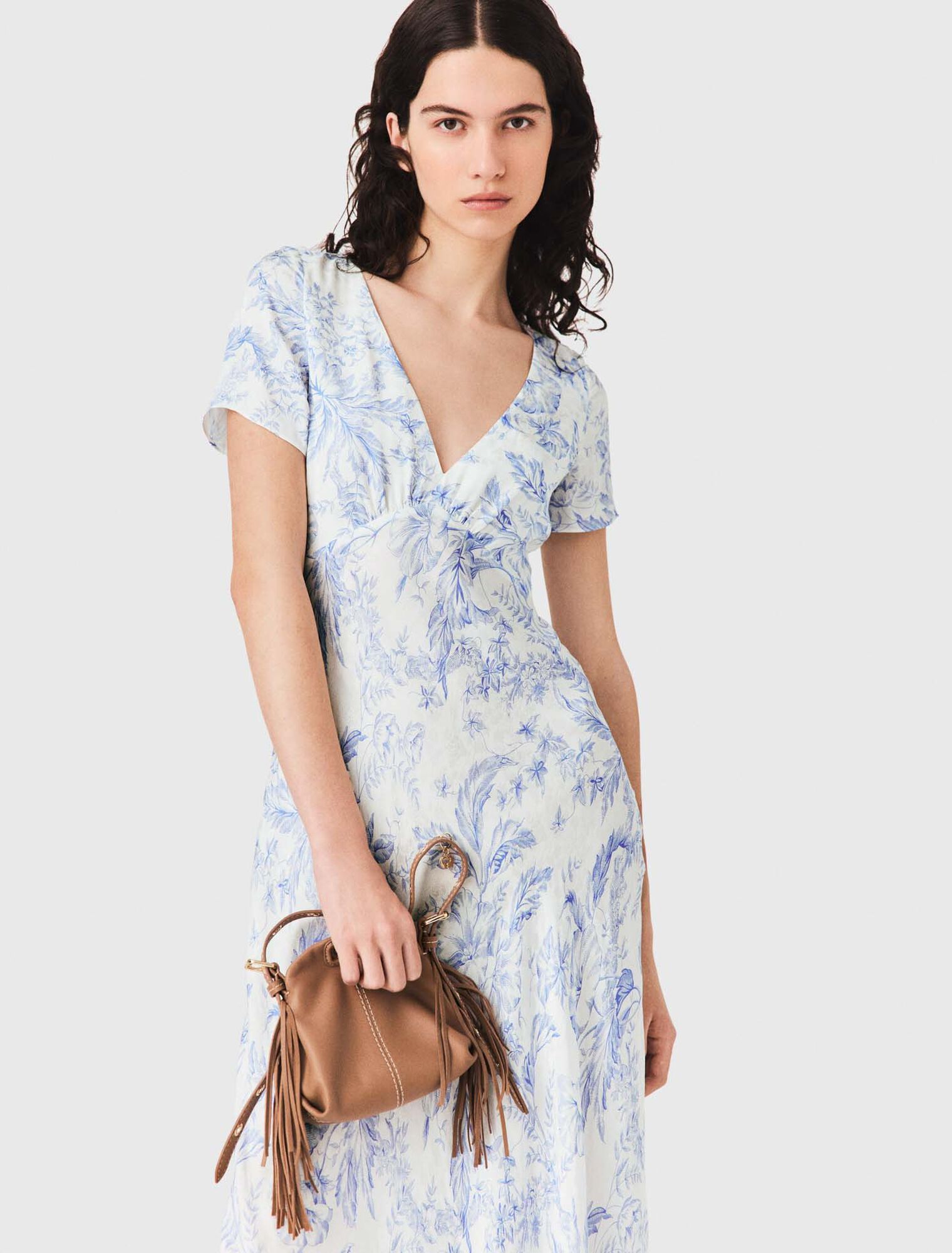 Flowing patterned maxi dress