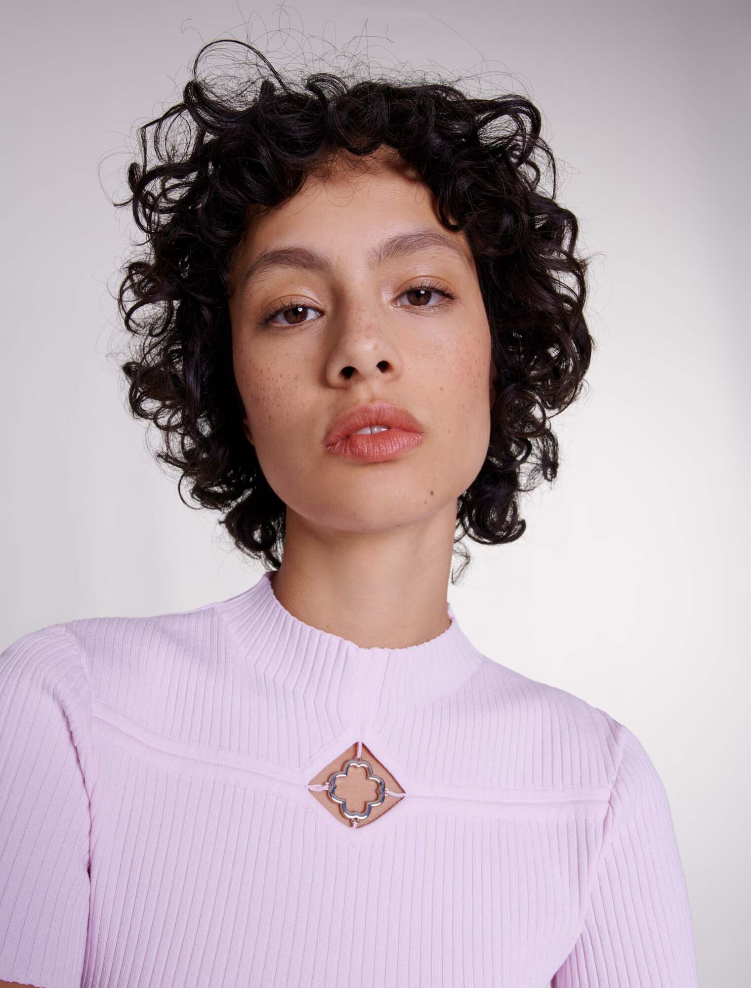Openwork rib top