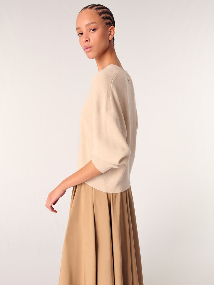 Wool blend V-neck jumper 