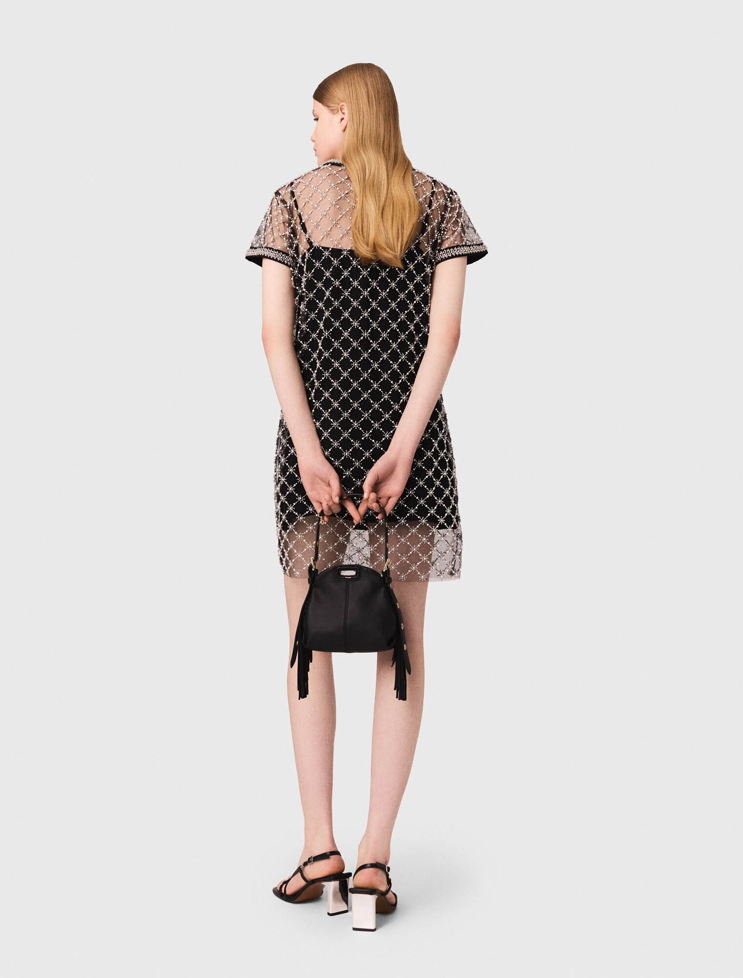 Short embroidered tulle dress