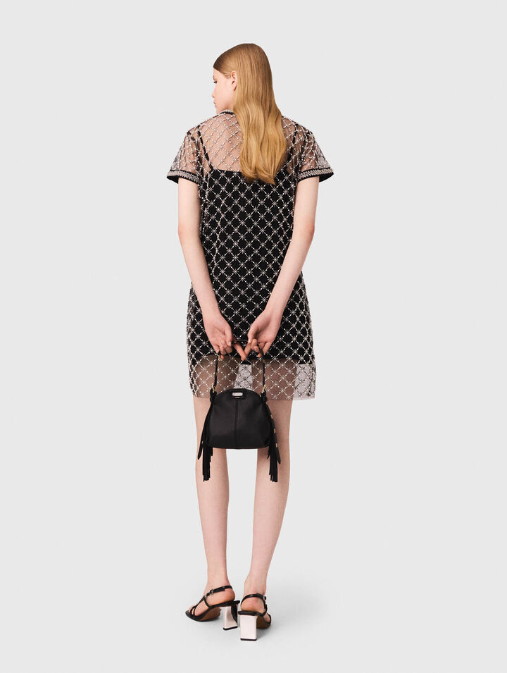 Short embroidered tulle dress