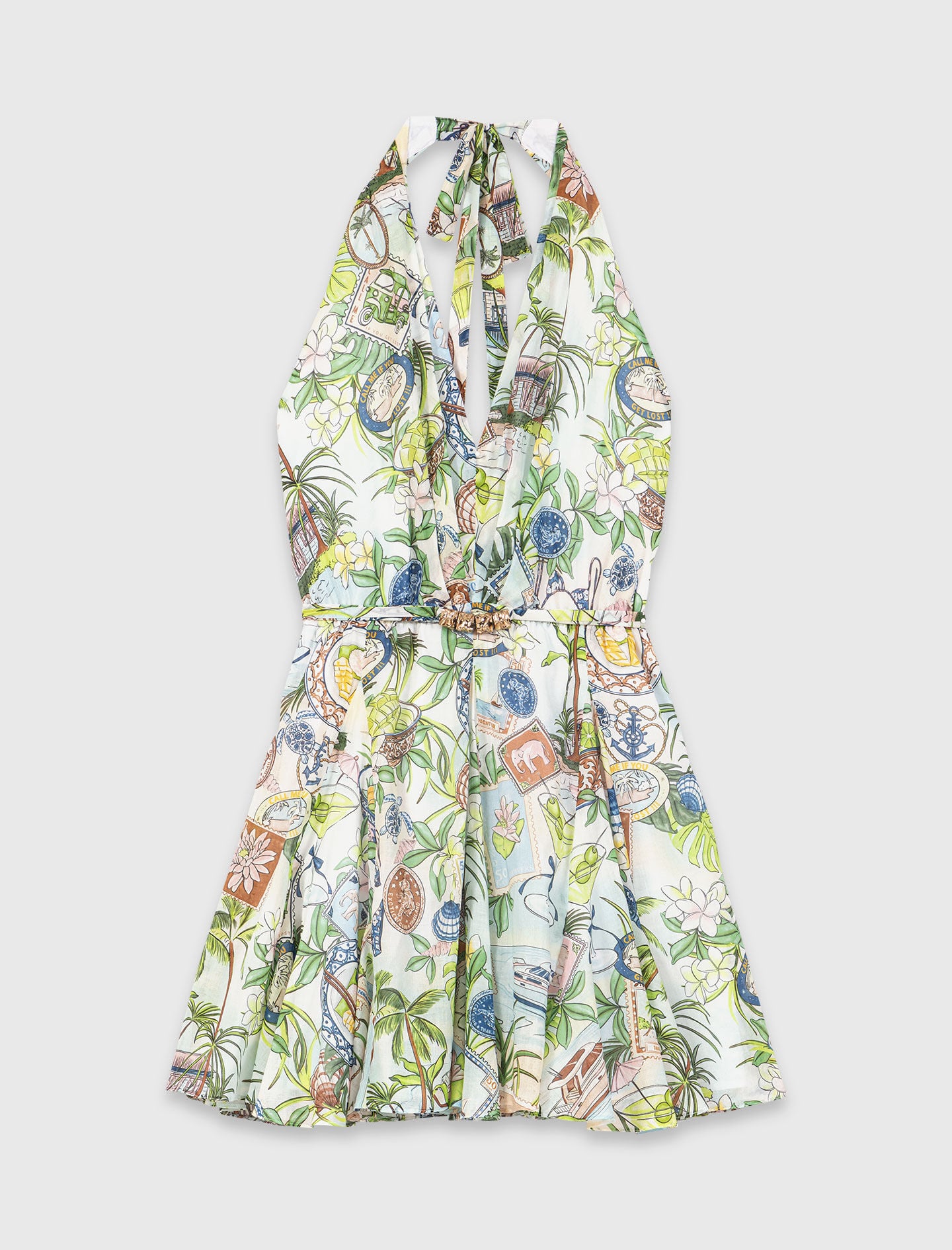 Short Patterned Backless Dress 6
