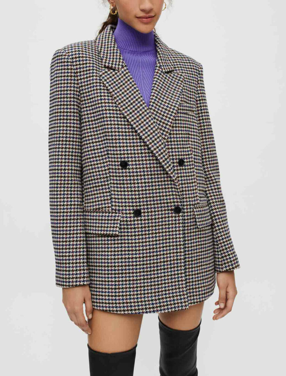 Wide thick houndstooth jacket Offline Blazers Jackets Maje