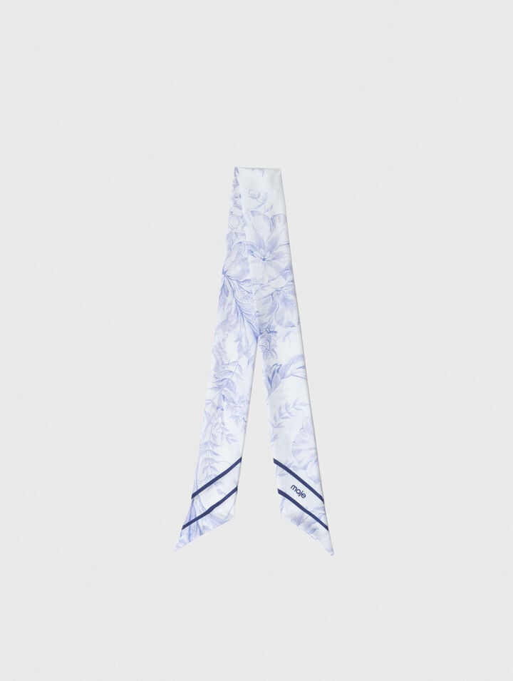 Floral print silk scarf