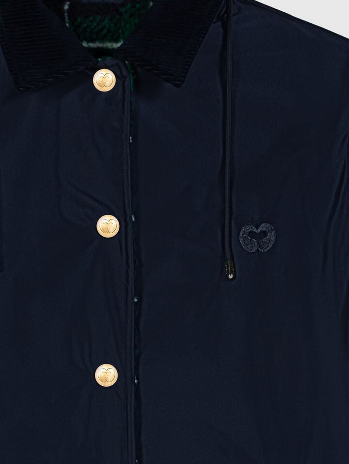 Reversible curly parka
