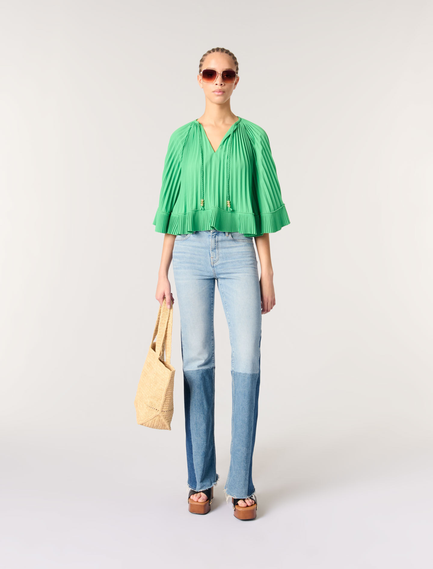 MAJE 売れ筋商品|||マージュ Tシャツ トップス レディース Tops Green Knit crop top Green For Women | Maje
