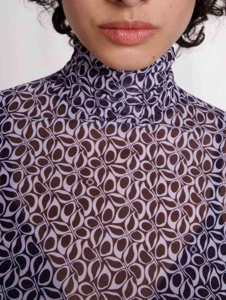 Semi-sheer patterned top