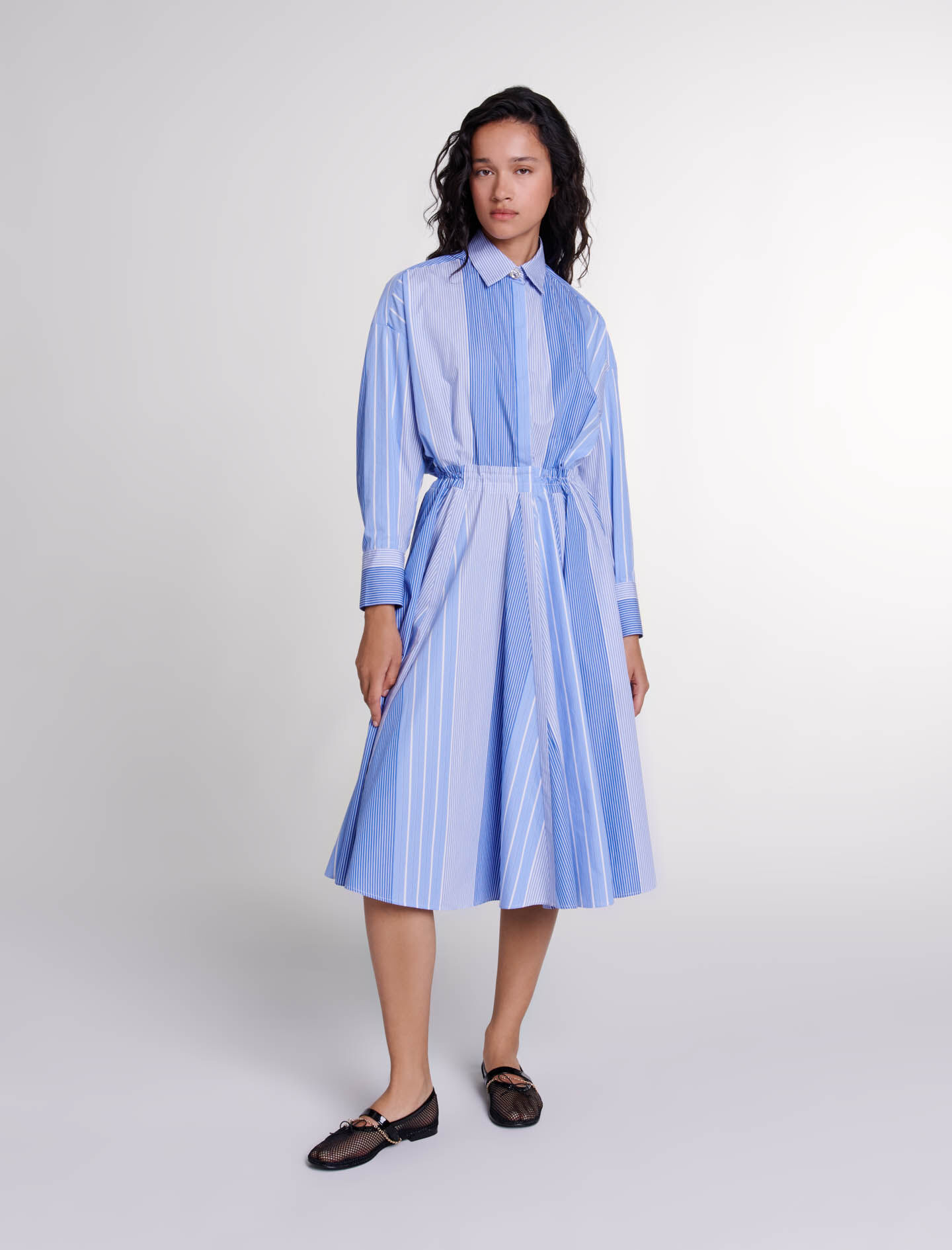 Maje blue and white dress outlet