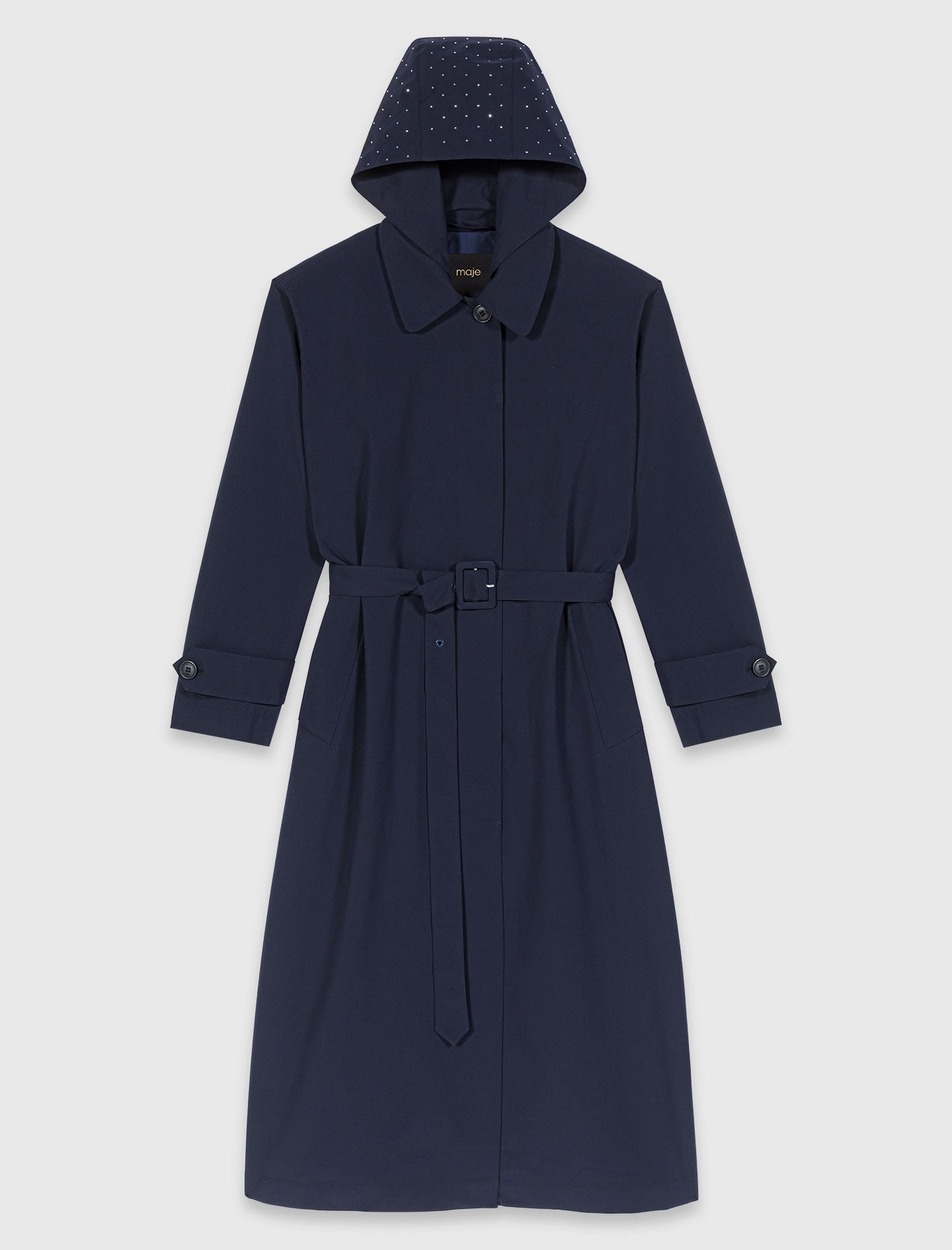 Removable rhinestone-hood trench 8