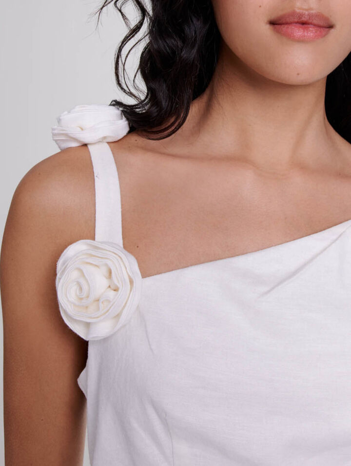 Openwork linen maxi dress