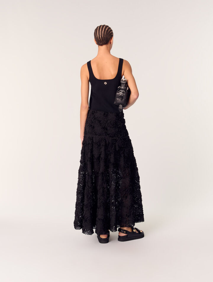 Long embroidered skirt