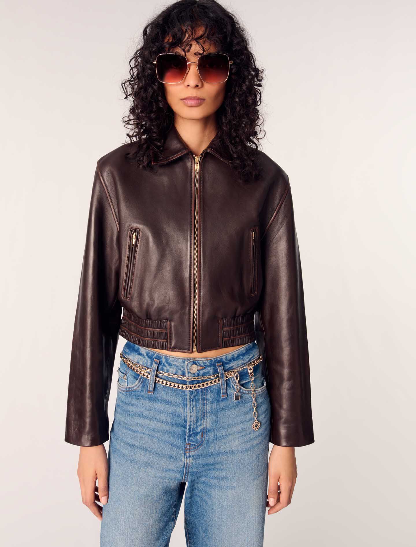 Vintage leather jacket - Leather jackets | Maje