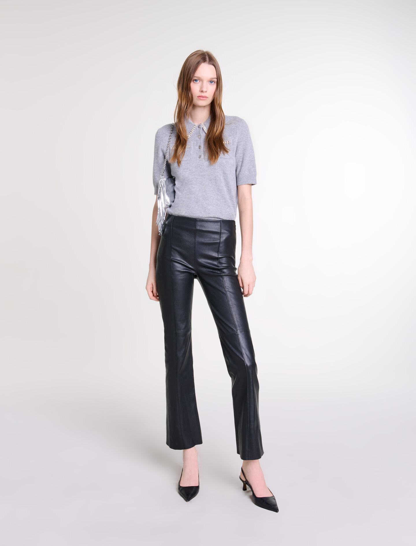 Leather trousers High waist trousers Maje