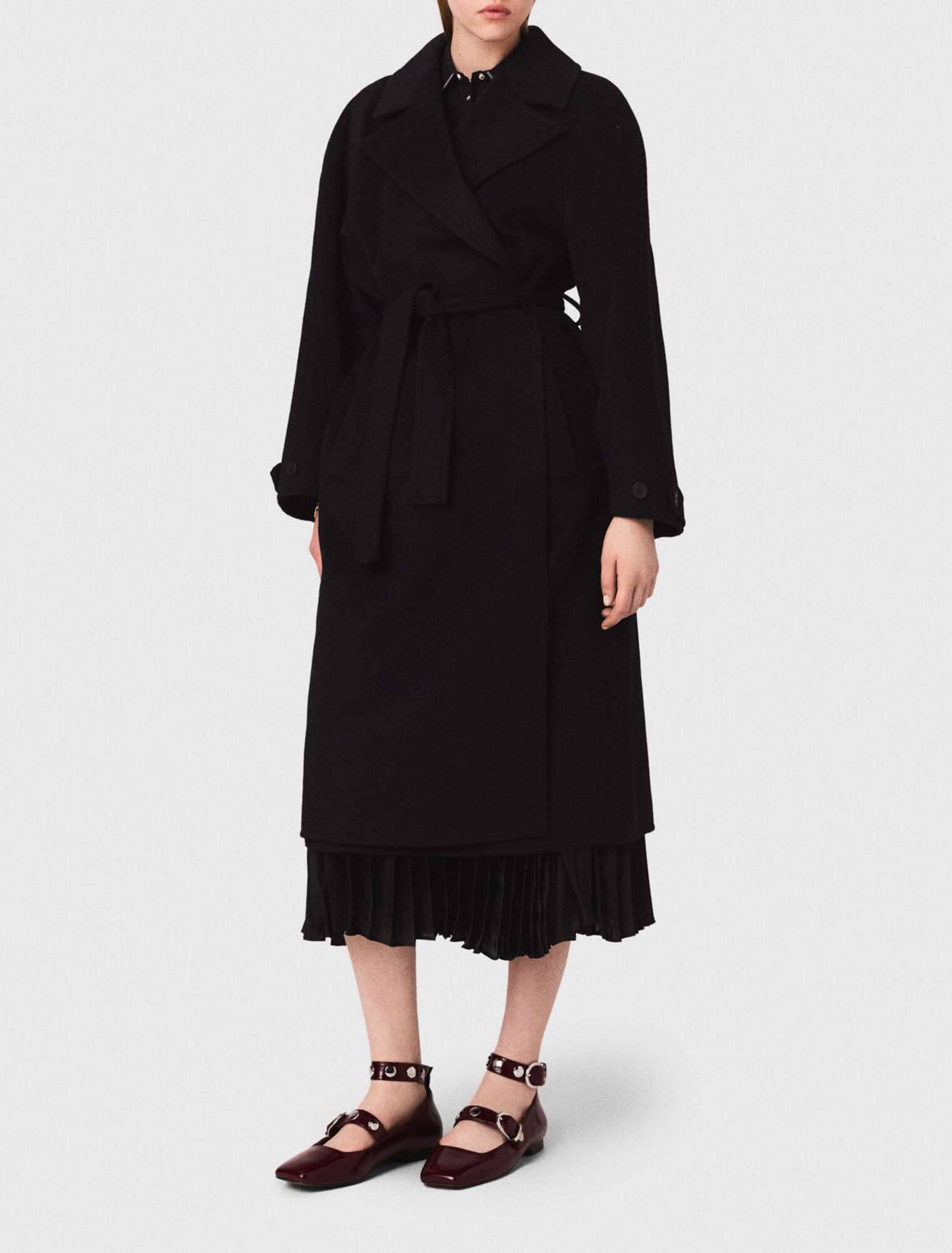 Double-faced mid-length coat