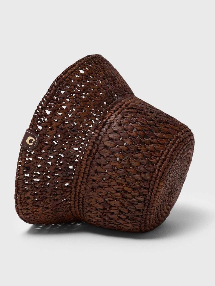 Colourful natural raffia bucket hat