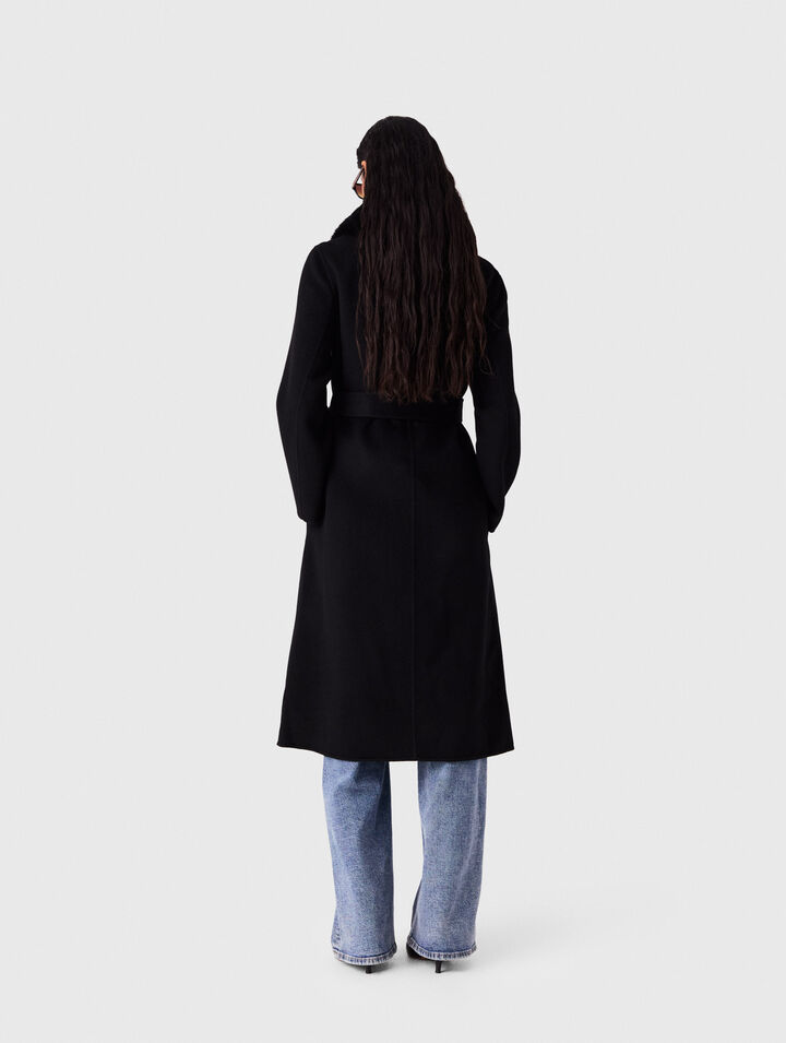 Double-faced coat with removable collar