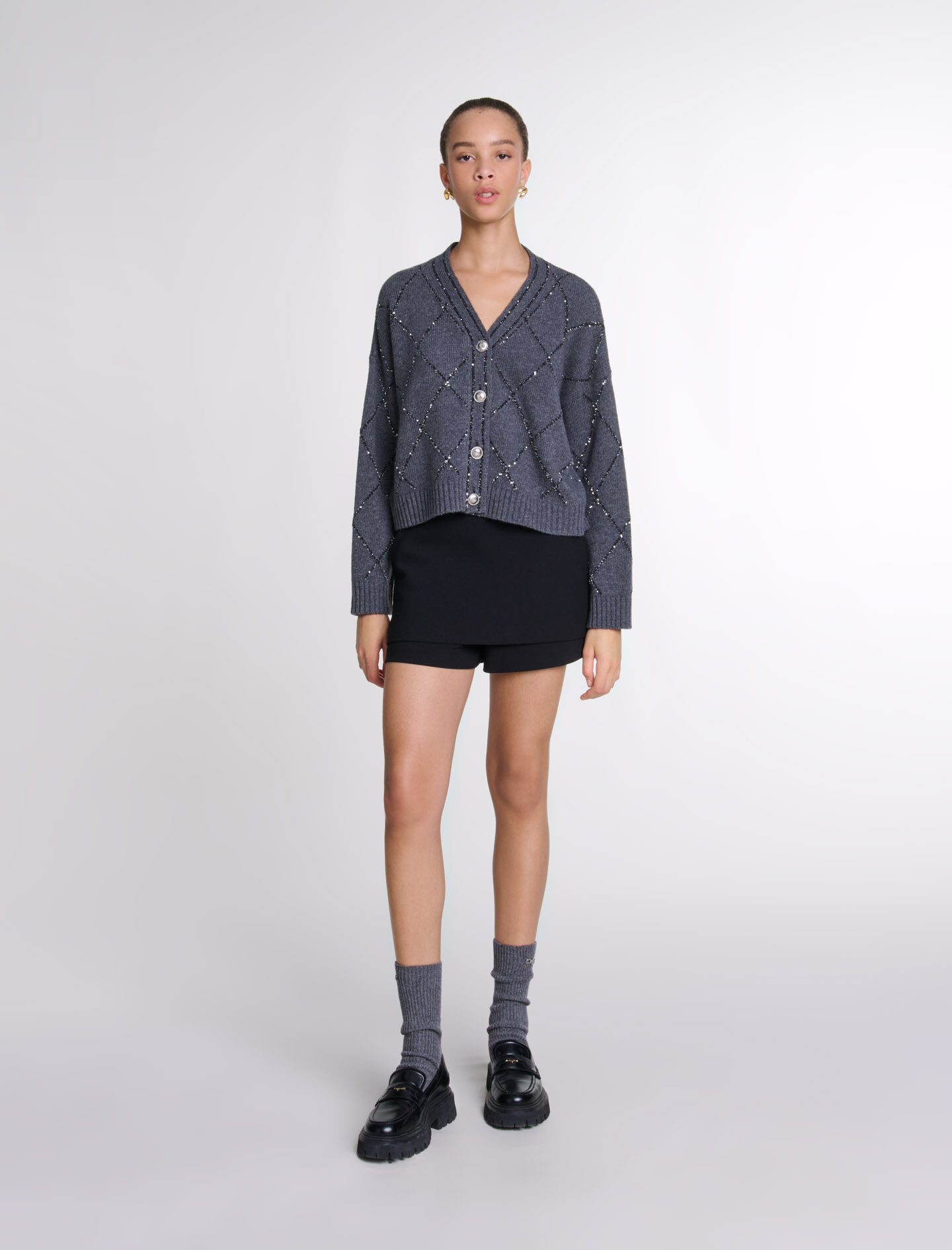 Sequin knit cardigan Cardigans Maje