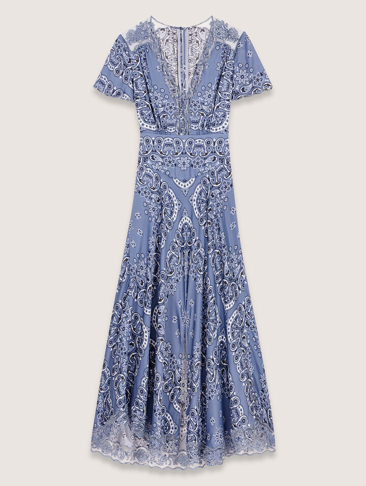 Patterned flowing maxi dress