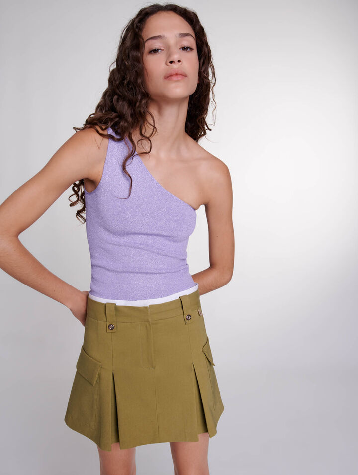 Pleated mini skirt