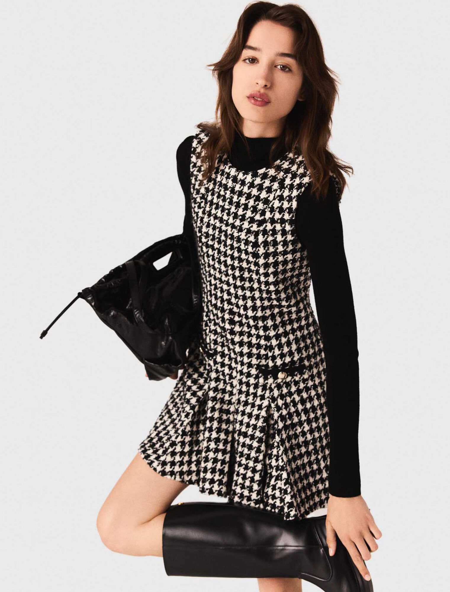 Flared tweed dress