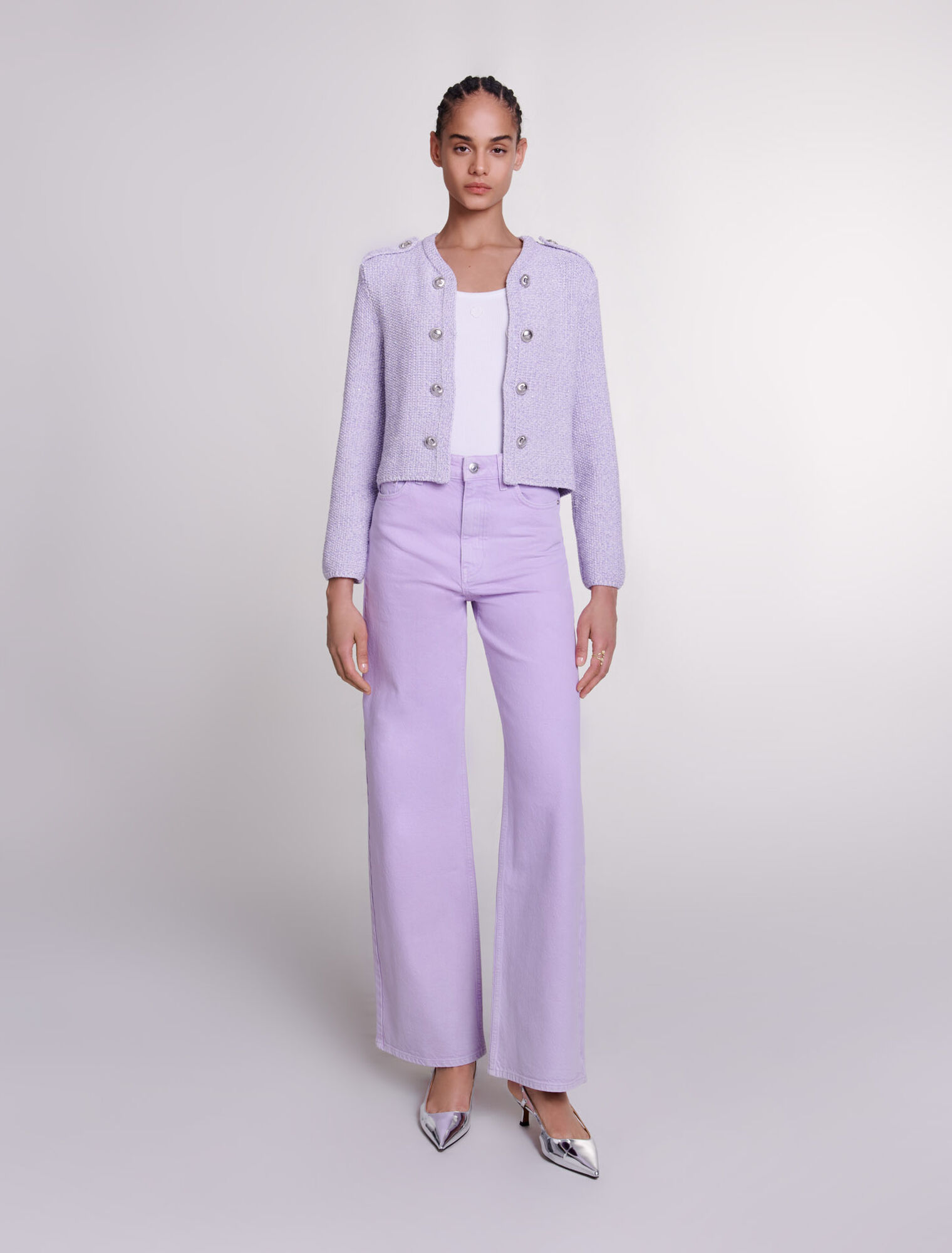 Faded wide-leg jeans
