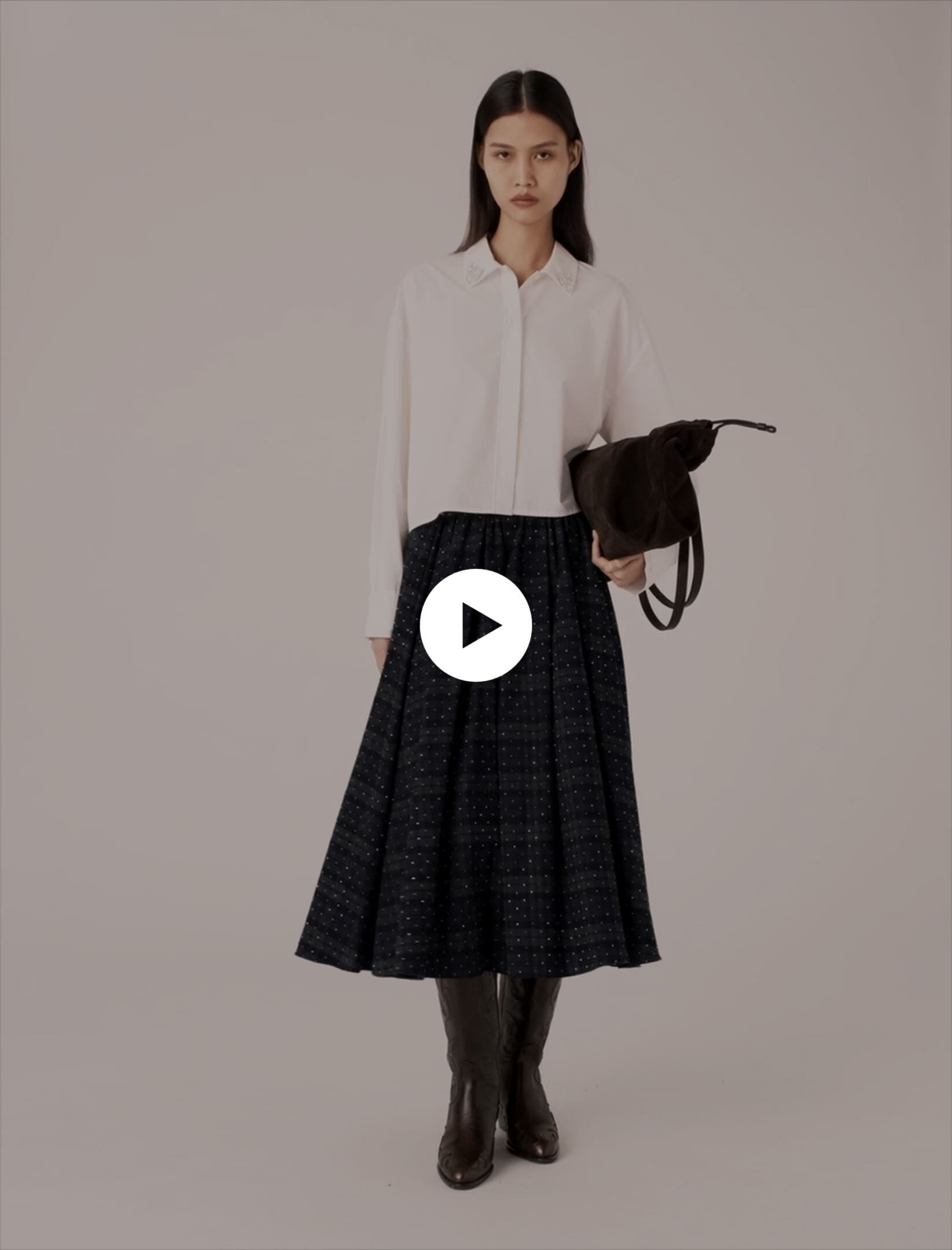 Check skirt with rhinestones Blue for Women | Maje