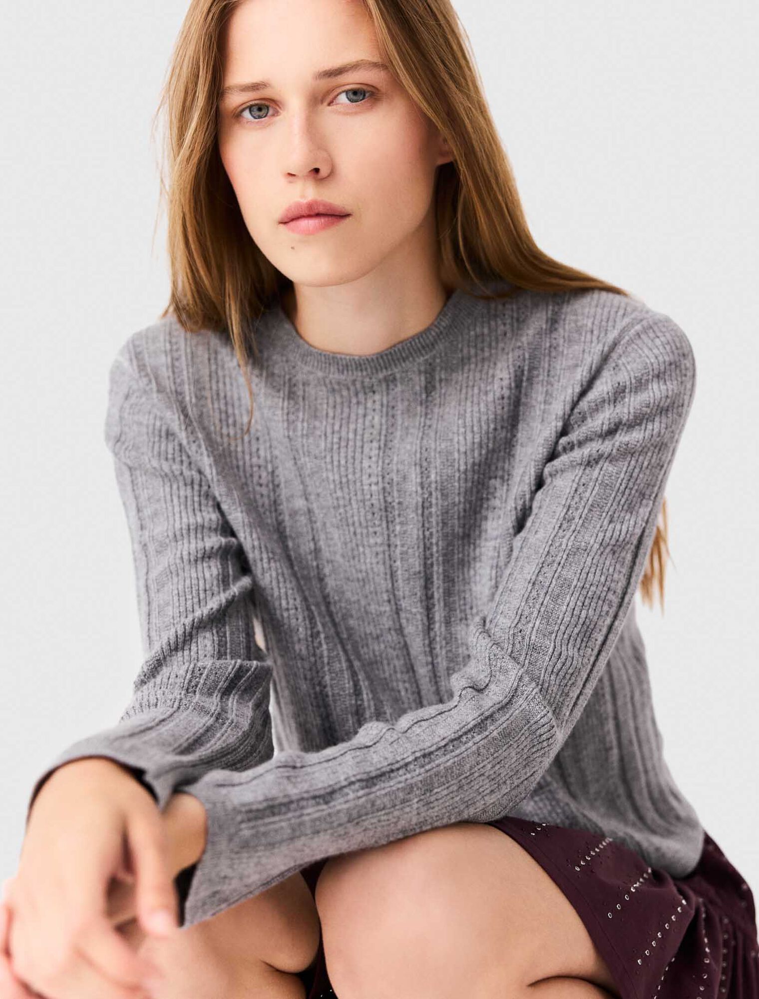 Removable poplin collar jumper