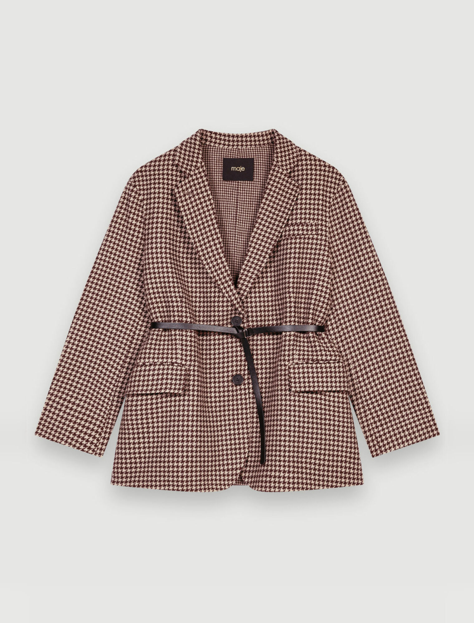 Oversized houndstooth coat
