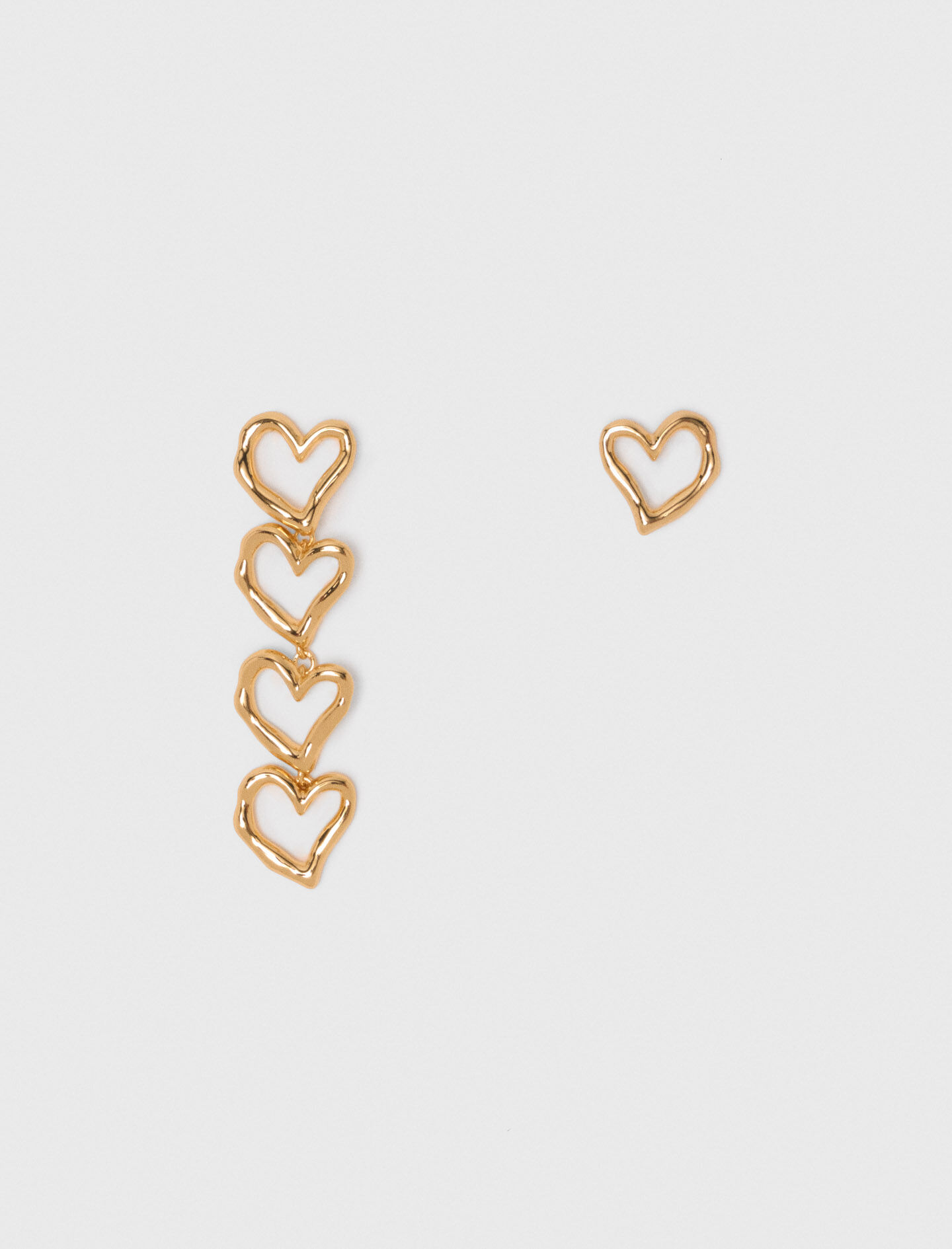 anju Asymmetric heart earrings Denim - Jeans for Women | Maje