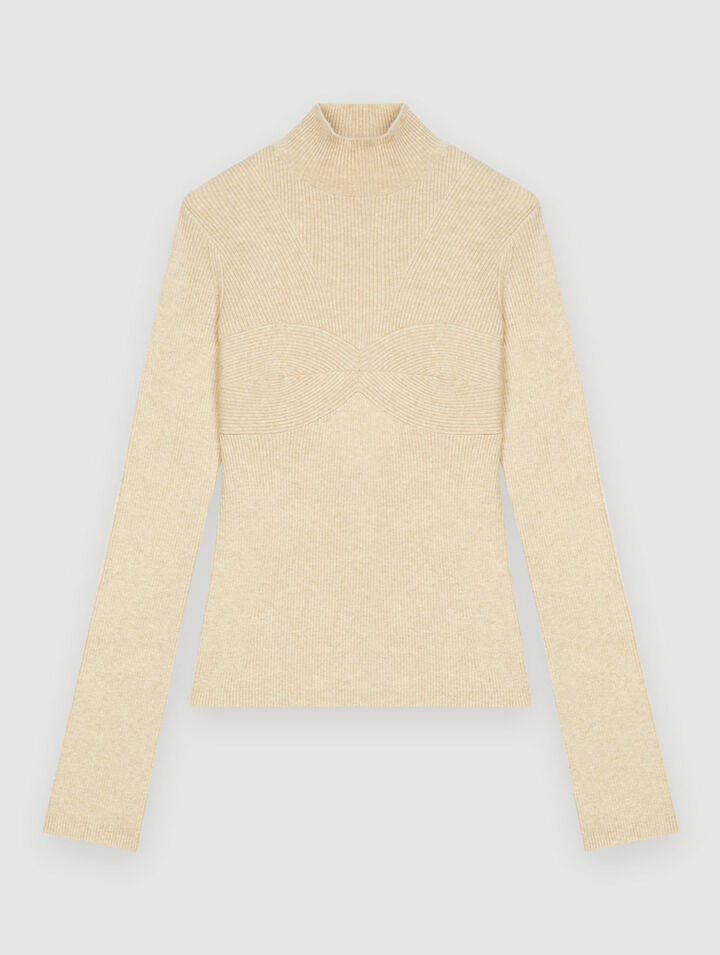 Fitted sweater with cut-outs