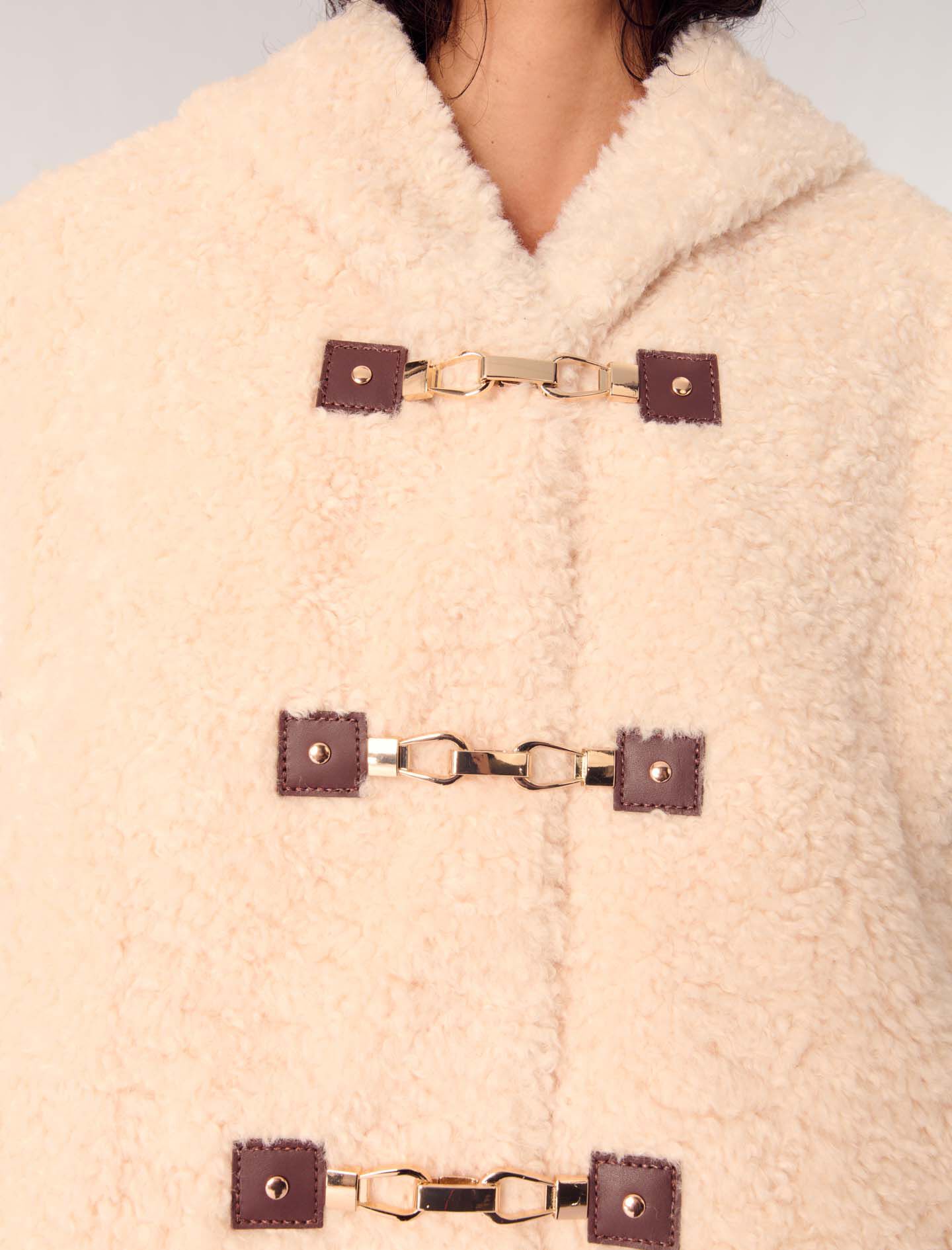 Dual-material faux fur jacket White for Women | Maje