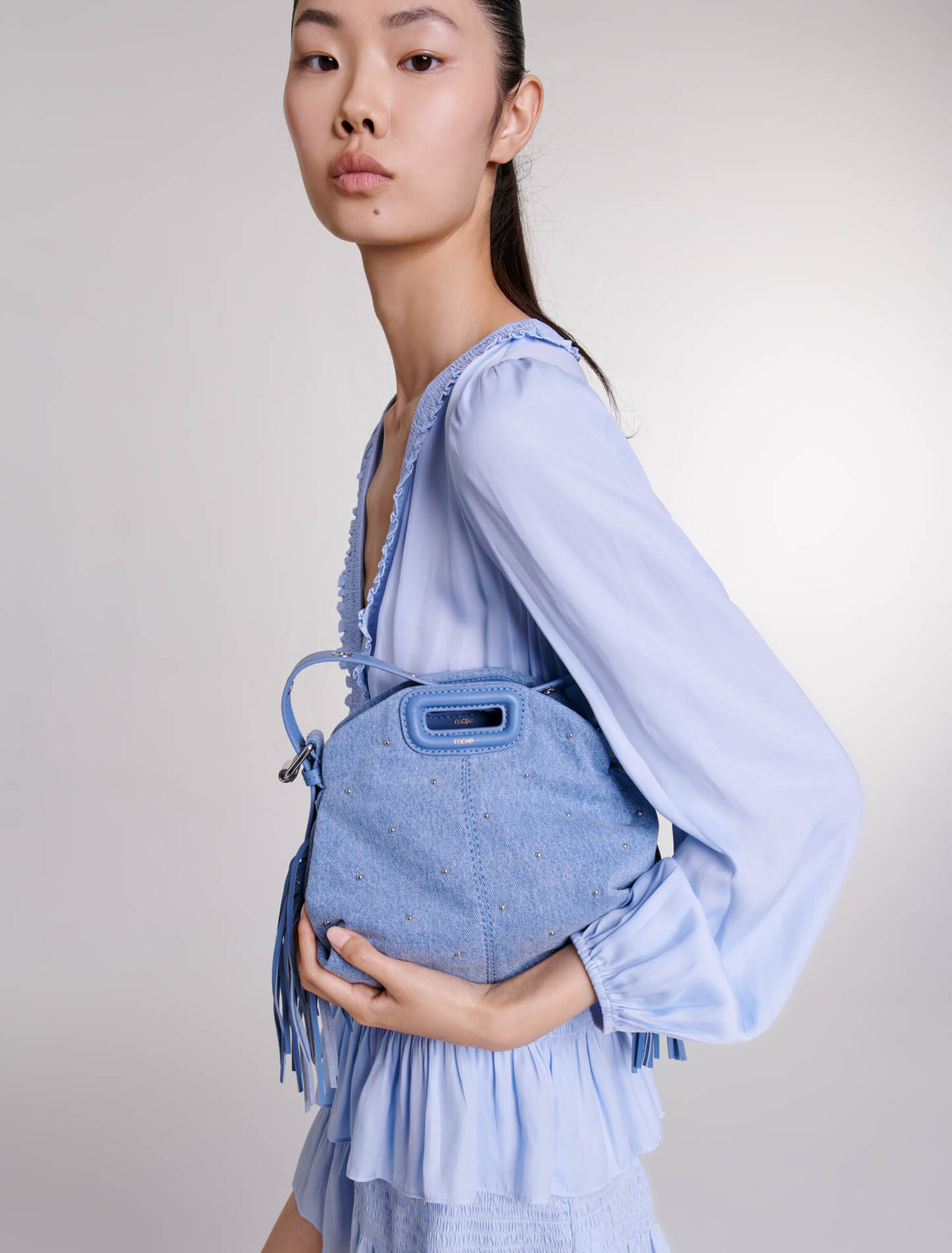 Blue ruffled dress