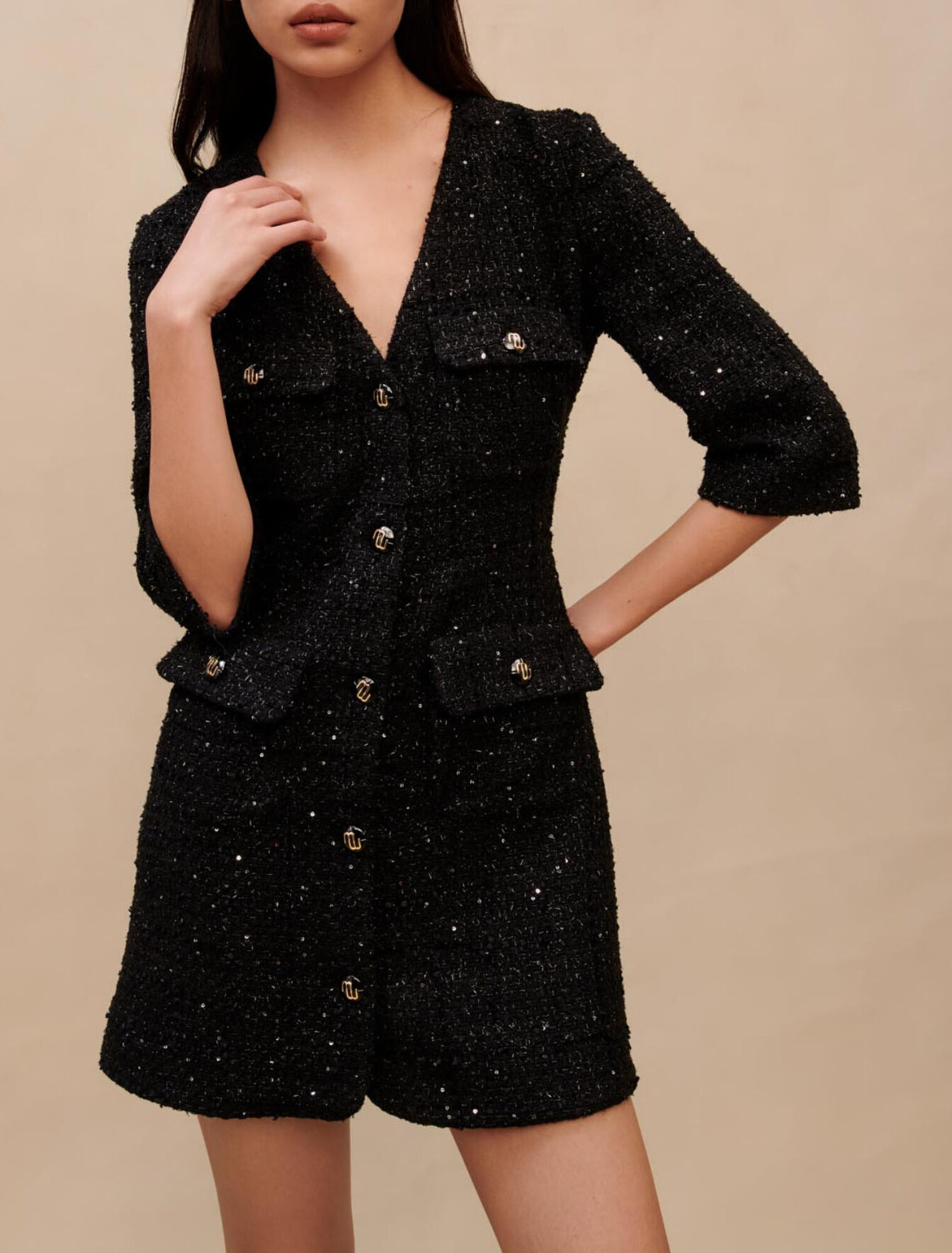 Metallic structured mini dress