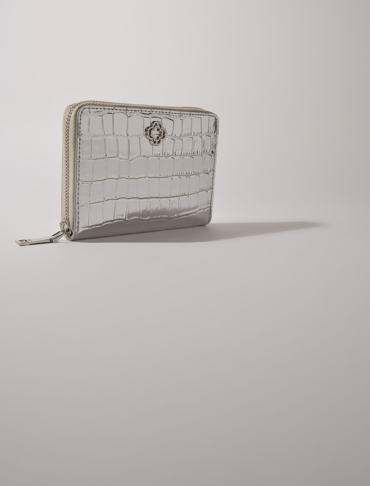Mock croc leather wallet