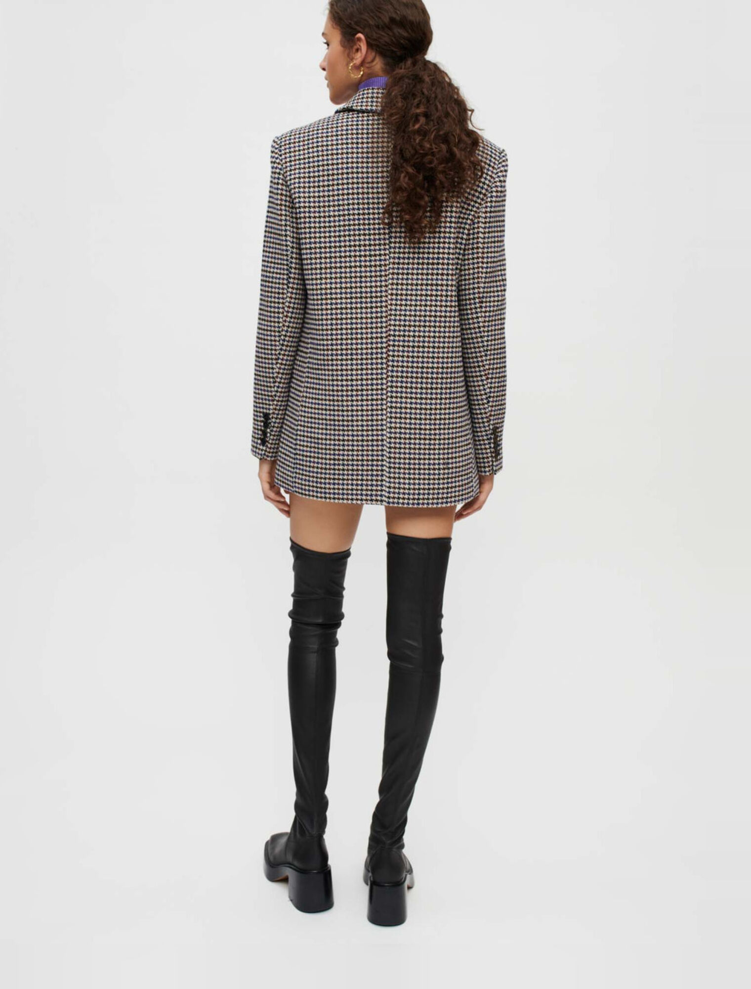 Wide, thick houndstooth jacket