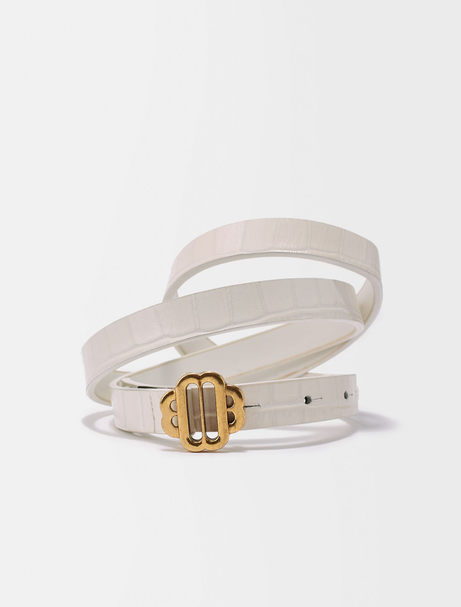 White leather belt