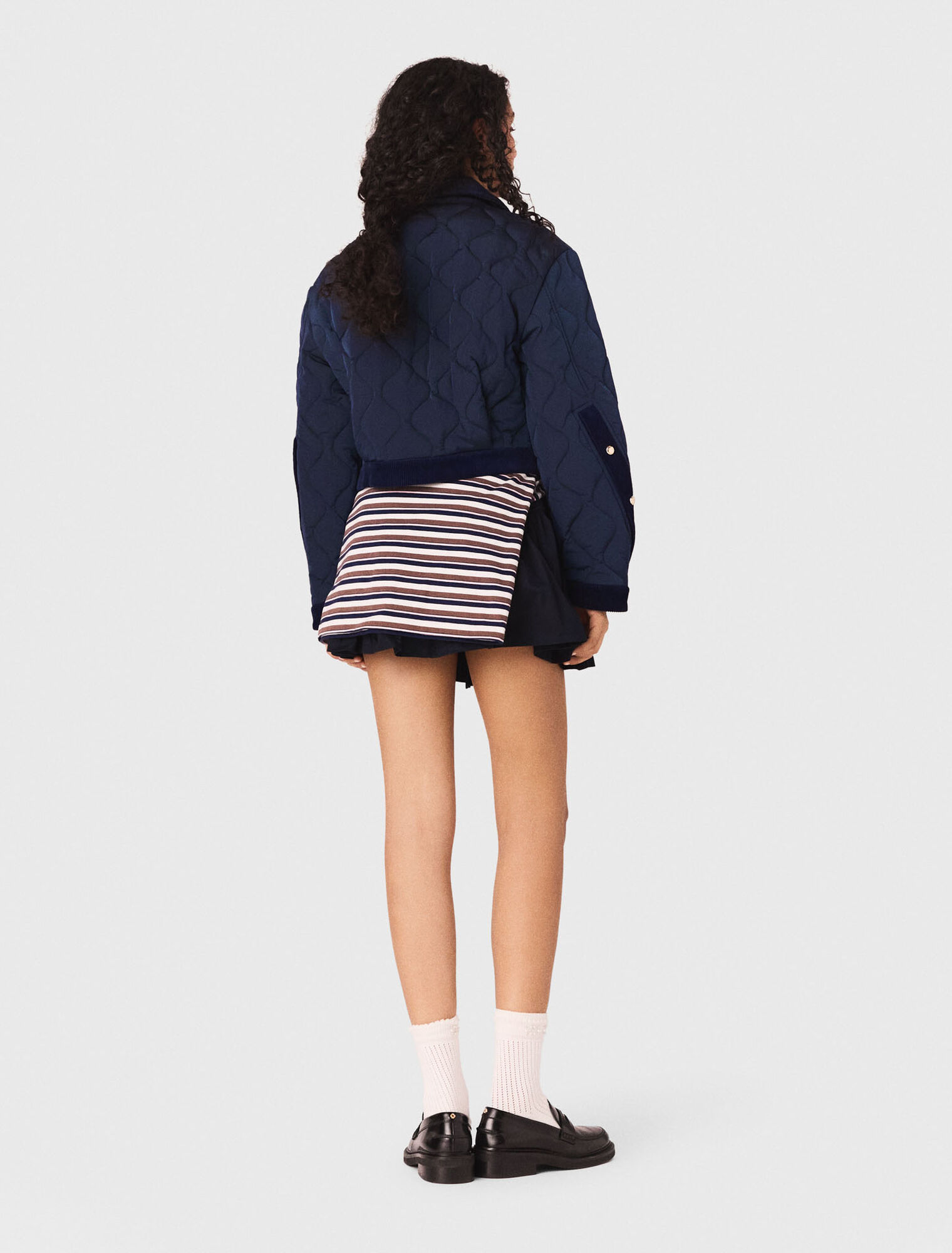 Quilted jacket with velvet details