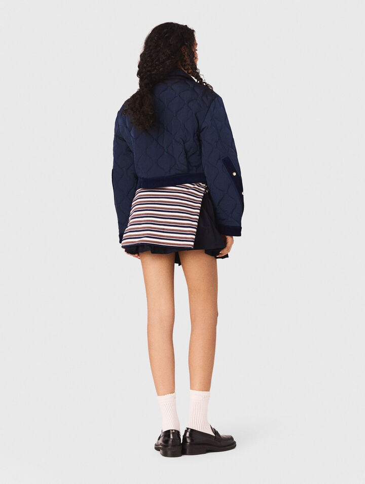 Quilted jacket with velvet details