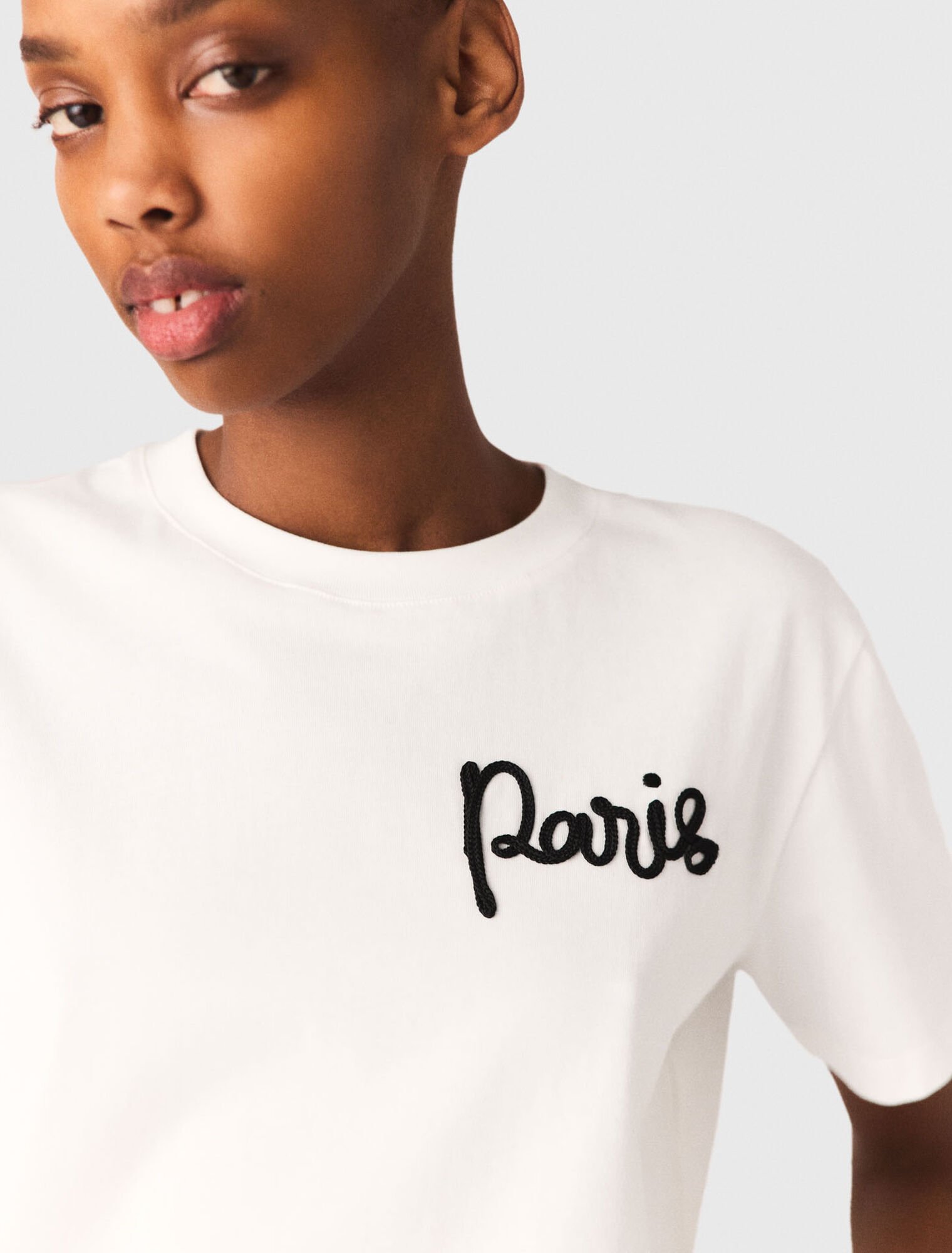 T-shirt with embroidered Paris logo