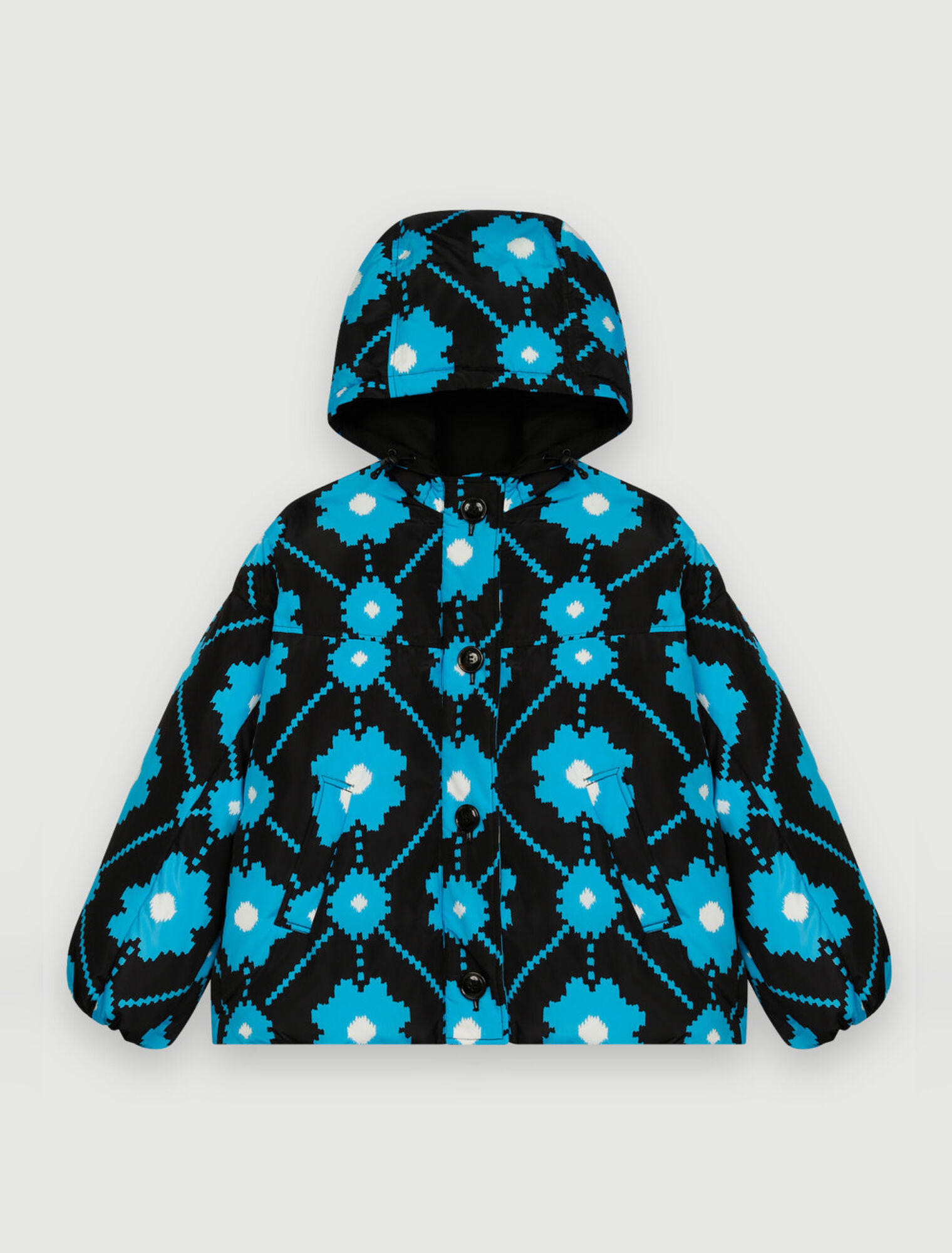 Flower print down jacket