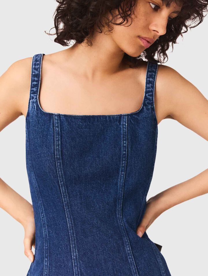 Short denim babydoll dress
