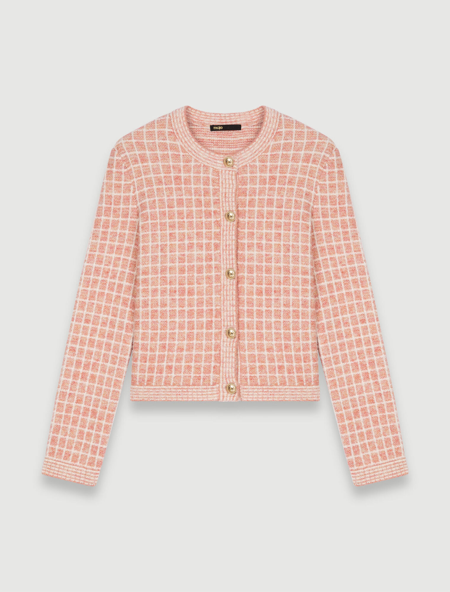 Tweed-style knit cardigan