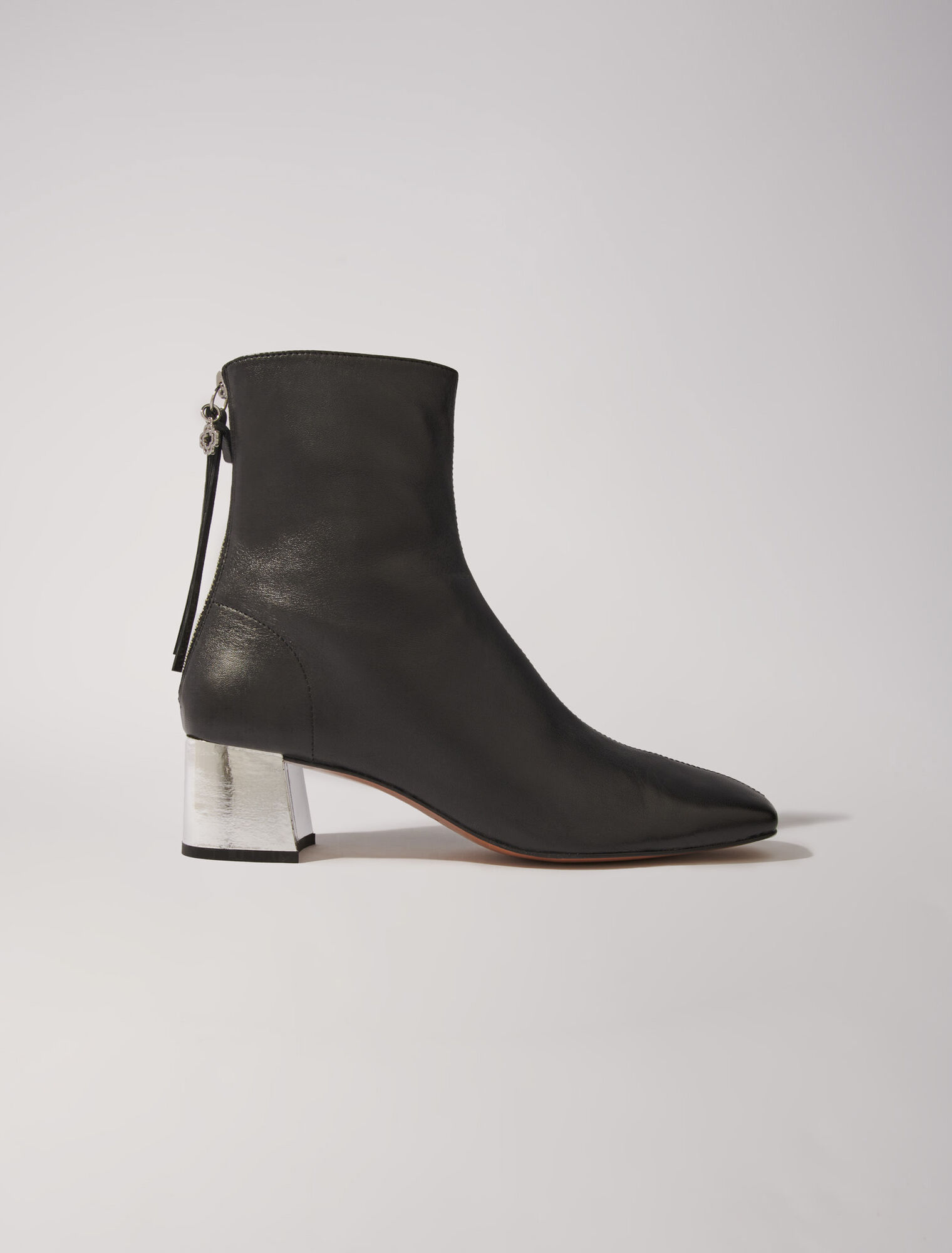 Square-toed leather boots