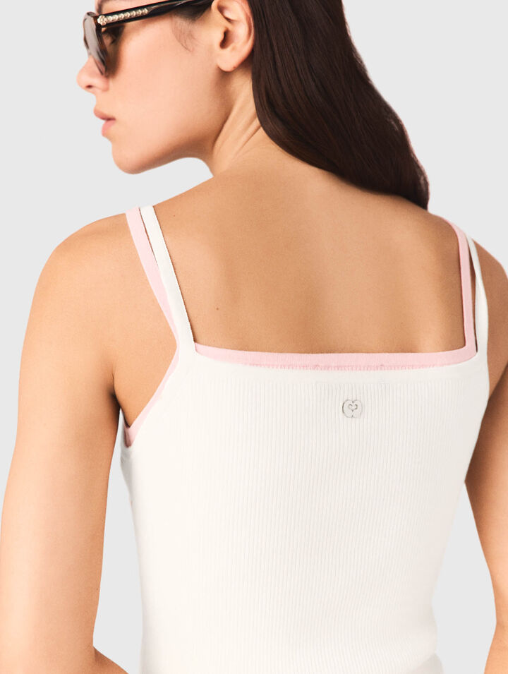 High straight-neck top